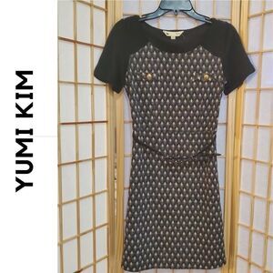 Yumi Diamond Print Belted Dress Sz 2/4